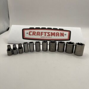Craftsman Inverted G USA 1/4 Drive Socket 11 Pcs Metric SAE 6-Points See PHOTOS